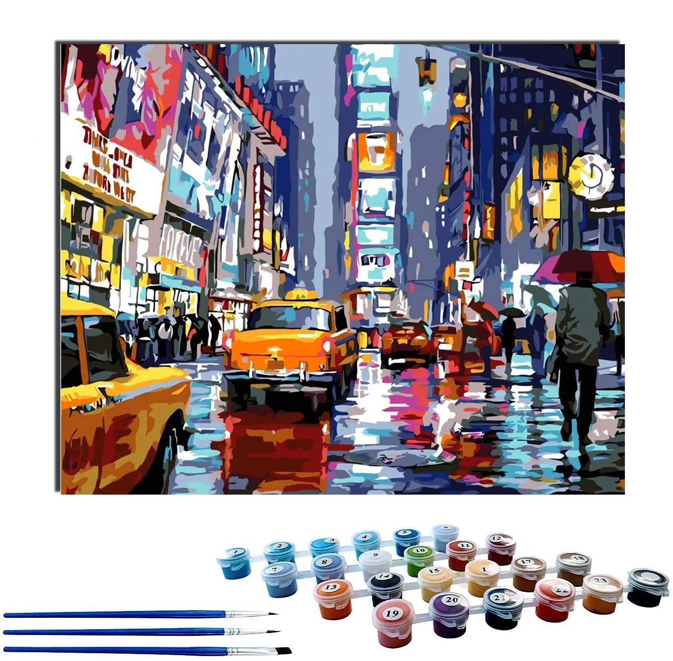 Home wall decoration art Adult beginner canvas adult street scenery acrylic painted oil painting by numbers