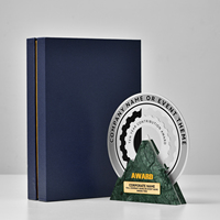 Trophée personnalisé en métal marbré avec logo de texte numérique de conception de montagne de flamme créative gravé médaille de thème sportif