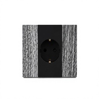 Interruptor de pared Schuko de 2 módulos con textura de mármol y perilla de bronce KLASS, diseño de lujo para mesita de noche de hotel