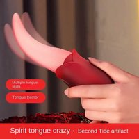 USB-betriebene realistische leckende Zunge Rose Vibrator 10 Geschwindigkeiten Nippel & Klitoris Stimulation Sexspielzeug für Frauen & Paare