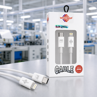 Kabel Data Pengisian Cepat PD 20W 3A Sinkronisasi Data Kecepatan Tinggi TPE Tembaga Berlapis Timah Tipe C ke 8 Pin untuk Perangkat IOS