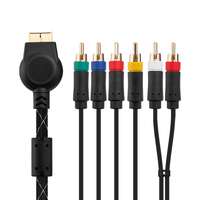 Câble de moniteur XL RGBS pour PS2/Console de jeu avec fonction de charge vidéo audio RGB+Sync, tressé BNC noir 1,8 m