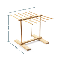 Séchoir à pâtes en bambou facile à installer avec baguette de transfert Séchoir à 12 barres pour nouilles et spaghettis