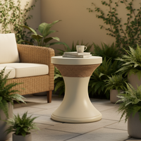 Table basse en béton texturé blanc au design artistique unique Mgo