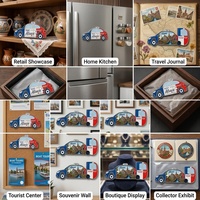 Aimant de réfrigérateur 2026 Creative Swing Door France Taxi, vente en gros d'usine, personnalisé, Alsace, imprimé UV, aimant paysage, souvenir touristique