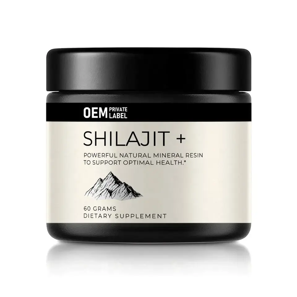 Biocaro OEM Shilajit crema pasta suplemento múltiples minerales ácido fúlvico Shilajit resina pura del Himalaya para el apoyo inmunológico