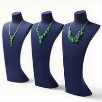 FADELI Présentoir de Luxe Personnalisé en Microfibre pour Bijoux, Vitrine de Magasin de Bijoux, Modèle de Buste Courbé pour Colliers, Taille 116