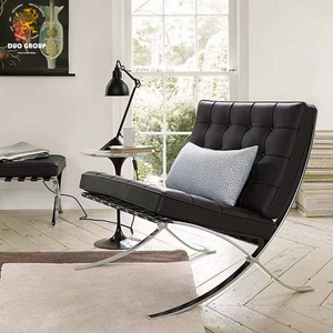 Muebles <span class=keywords><strong>de</strong></span> Salón, Sillón Individual con Otomana, Cuero <span class=keywords><strong>Barcelona</strong></span>, Respaldo Ergonómico, Base <span class=keywords><strong>de</strong></span> Metal Pulido - Product Image 3