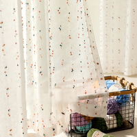 Rideau en tulle translucide moderne à pois fantaisie, coupé sur mesure au mètre pour la décoration de fenêtre de chambre d'enfant, usage professionnel