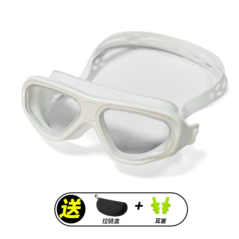White small-framed swimming goggles (transparent box set)