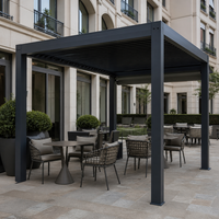 Pavillon en aluminium à persiennes Jiake avec toit bioclimatique télécommandé pour projets d'aménagement de terrasses et de cours extérieures d'hôtels