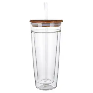 Custom popular promotional with lid and straw vintage luxury drinking glasses