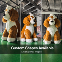 Chien géant en peluche gonflable, modèle d'animal en peluche gonflable personnalisé pour la décoration de stand photo lors d'une exposition canine en centre commercial
