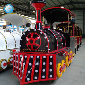 Atracciones comerciales para niños Paseos en tren eléctrico Paseos en tren negro y rojo platino para niños - Product Image 1