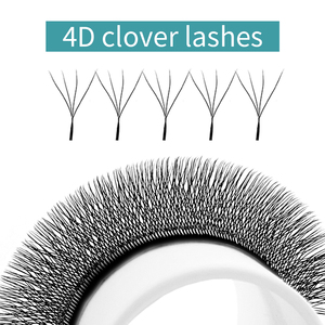 Extensions de cils personnalisées avec logo, souple, 0.07 YY, plateaux de cils en vison Clover, fournitures de cils pré-faits, volume noir mat 4D W - Product Image 6