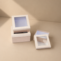 Scatole Regalo Quadrate Decorative Personalizzate in Cartone per Cioccolatini, Scatole in Carta Artigianale per Gioielli con Finestra