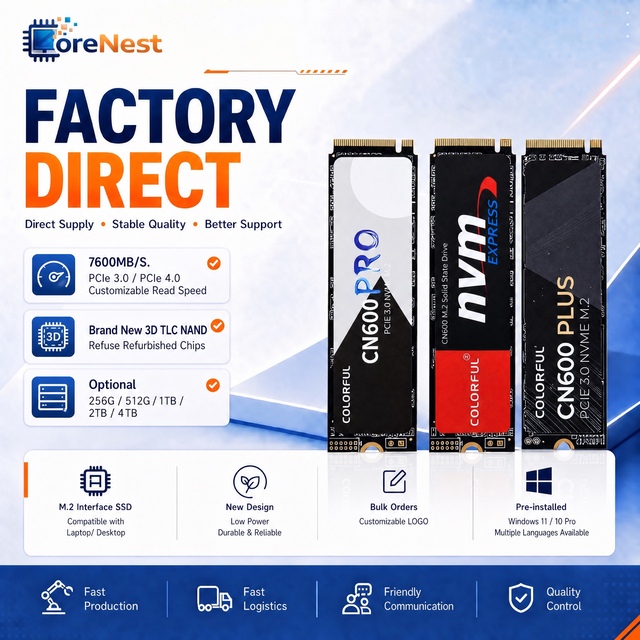 CoreNest NVMe PCIe SATA SSD Internal Solid State Drive 256GB 512GB 1TB 2TB 4TB High Speed up to 7000MB/s for Desktop Laptop PC