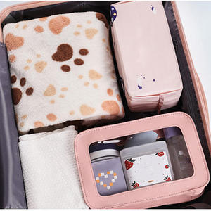 Bolsa de cosméticos de PVC personalizada transparente organizador de artículos de tocador transparente con cremallera bolsa de almacenamiento de maquillaje portátil regalo - Product Image 4