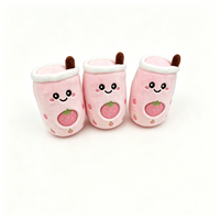 Jouets Squishy Kawaii Fruits & Thé au Lait, Mini Peluches à Remontée Lente Anti-Stress avec Surprise Cachée