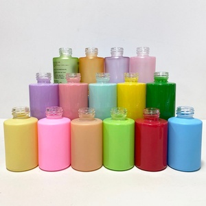 Custom Cosmetic Packaging 30ml Glass Serum <b>Bottle</b> Empty pink Red Blue Green Purple Frosted Essential Oil Glass <b>Dropper</b> <b>Bottle</b> - Product Image 3