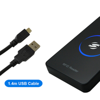 Lector RFID de 13.56 MHz ISO 14443A Compatible con MIFARE, Cable USB de Plástico Negro Incluido