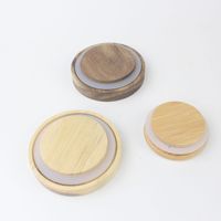 Venta al por mayor de tapas de tarros de albañil de madera natural cubierta de bambú de madera con anillos de sellado de silicona aceptar personalizado para tarro de vela de vidrio