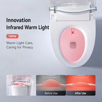 WC intelligent à poser au sol avec bidet autonettoyant, siphon automatique, cuvette de toilette intelligente, bidet automatique en forme de V, toilette intelligente