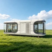 Capsule spatiale futuriste détachable de 40 pieds – Maison conteneur respirante, mobile, au design moderne pour parcs extérieurs, boutiques, cafés, bureaux à domicile