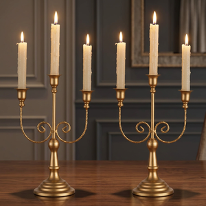 Candélabre vintage de style américain, luxueux, fait main, en fer, durable, résistant à la chaleur, écologique, pour Pâques, Noël, maison - Product Image 4
