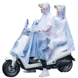 بالجملة دراجة نارية سكوتر-مخصص شفافة الدراجات المطر والعتاد المعطف مزدوجة شخص كتيمة موتور دراجة نارية سكوتر