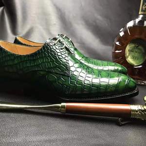 أحدث أحذية رجالية على الطراز الأخضر مقاس 13 الولايات المتحدة من جلد التمساح الطبيعي مقاس <span class=keywords><strong>15</strong></span> حذاء رجالي أحذية فاخرة مخصصة للرجال - Product Image 6