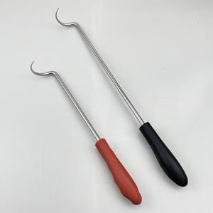 2 paket <span class=keywords><strong>Pigtail</strong></span> gıda Flipper, 17 inç ve 12 inc et kancası paslanmaz çelik şaftlı Flippers Turners - Product Image 2