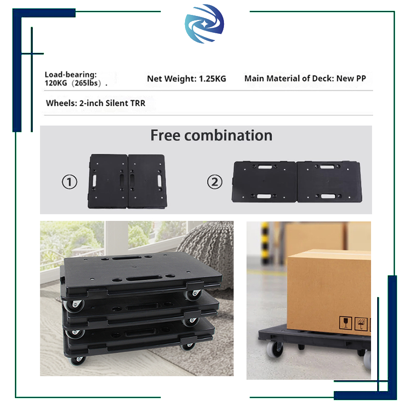 Compact Interlocking Platform Dolly Portable PP Material Heavy Duty ...
