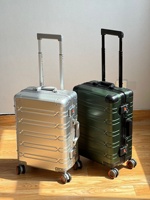 Valise à roulettes rigide unisexe en alliage aluminium-magnésium de 24 pouces avec serrure TSA, étanche