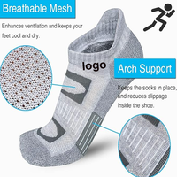 Chaussettes de course à pied en coton athlétique pour adultes, chaussettes de performance sportive en coton pour la cheville