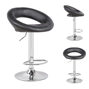 Bán Buôn Mặt Trăng Hình Dạng Da Bọc Cao Cổ Điển Hiện Đại Thiết Kế Da Thanh Ghế Xoay Kim Loại Thanh Phân - Product Image 4