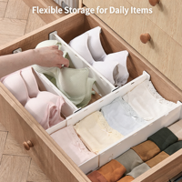 Diviseurs de tiroirs télescopiques extensibles, organisateurs de tiroirs en plastique réglables pour la cuisine, la commode, le placard, le rangement des sous-vêtements, des soutiens-gorge et des chaussettes