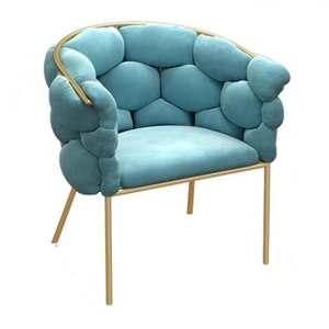<span class=keywords><strong>Fauteuil</strong></span> moderne de luxe en velours avec pieds en métal doré de style nordique pour le salon d'hôtel, le mariage et l'extérieur. - Product Image 3