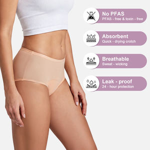 Bragas Menstruales OEM de Cintura Media, Transpirables, de Nailon y Algodón, a Prueba de Fugas, <span class=keywords><strong>Sin</strong></span> PFAS, para Mujeres y Niñas - Product Image 3