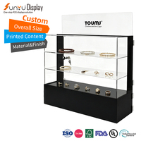 Support de présentation de bijoux en acrylique personnalisé de haute qualité pour la vente au détail avec serrure