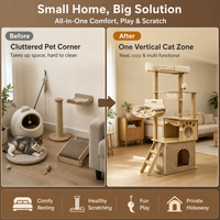 Arbre à chat et griffoir en bois écologique, best-seller, accessoires pour chat, lit pour chat et hamac pour chat, idéal pour une utilisation à la maison