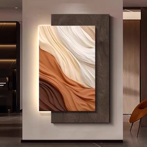 Pintura Decorativa Minimalista para Entrada, Textura de Arenisca, Cuadro para Colgar en la Pared del Sofá, Mural Abstracto 3D Avanzado con Lámpara - Product Image 5
