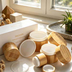 Pots d'échantillons cosmétiques vides écologiques 5G-20G avec couvercles en bambou naturel OEM pour l'emballage de produits de beauté et de soins de la peau - Product Image 3