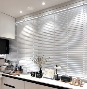 Tende in <span class=keywords><strong>Legno</strong></span> di Produzione Industriale, Tende Solide per Finestre di Colore Bianco, Stile Semplice, Certificate per Cucina e Camera da Letto - Product Image 1