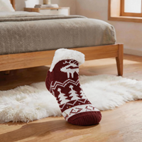 Bottes d'intérieur chaudes en sherpa pour femme, doublées polaire, respirantes, antidérapantes, pour l'hiver, cadeaux de Noël en gros