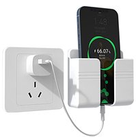 Accessoires pour téléphone, support mural adhésif pour téléphone portable, support de chargeur mural et support de télécommande, boîte de rangement multifonctionnelle 2024