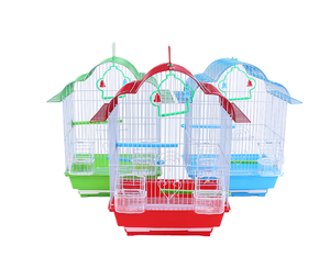 Toptan katı desen paslanmaz çelik demir kuş kafesi kolu canlı kullanım kuş üreme kafesleri kutu plastik tepsi içinde paketlenmiş - Product Image 1