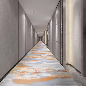 Custom Residentiële Gouden Rode Bloemen Muur Tot Muur Banket Tapijt Milieuvriendelijke Vloer Nylon 6 Geometrische Patroon Hotel Tapijt - Product Image 3