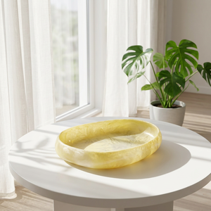 Bol à salade, motif de fruits élégant, vaisselle ovale, résine époxy polie, design classique, passe au lave-vaisselle, léger, boîte de couleur - Product Image 1