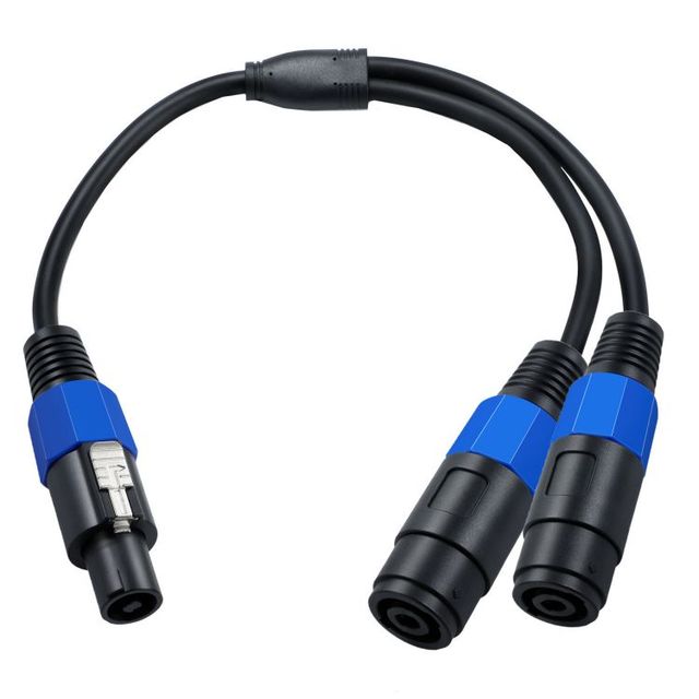 Hot Sell Speakon Splitter Adapter Cable Speak-on Break Out for Speaker Cable 50CM OEM Accepted